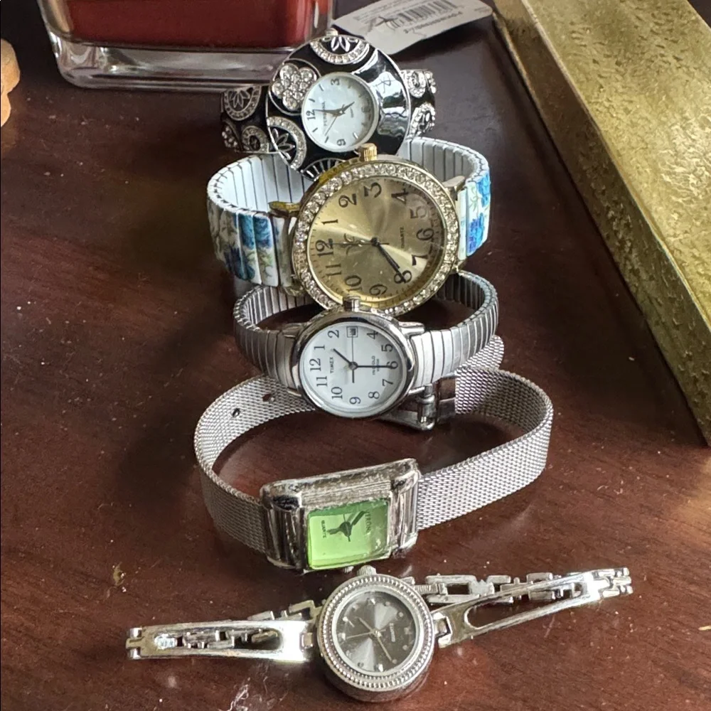 Bundle of five vintage Silver and Gold Watches